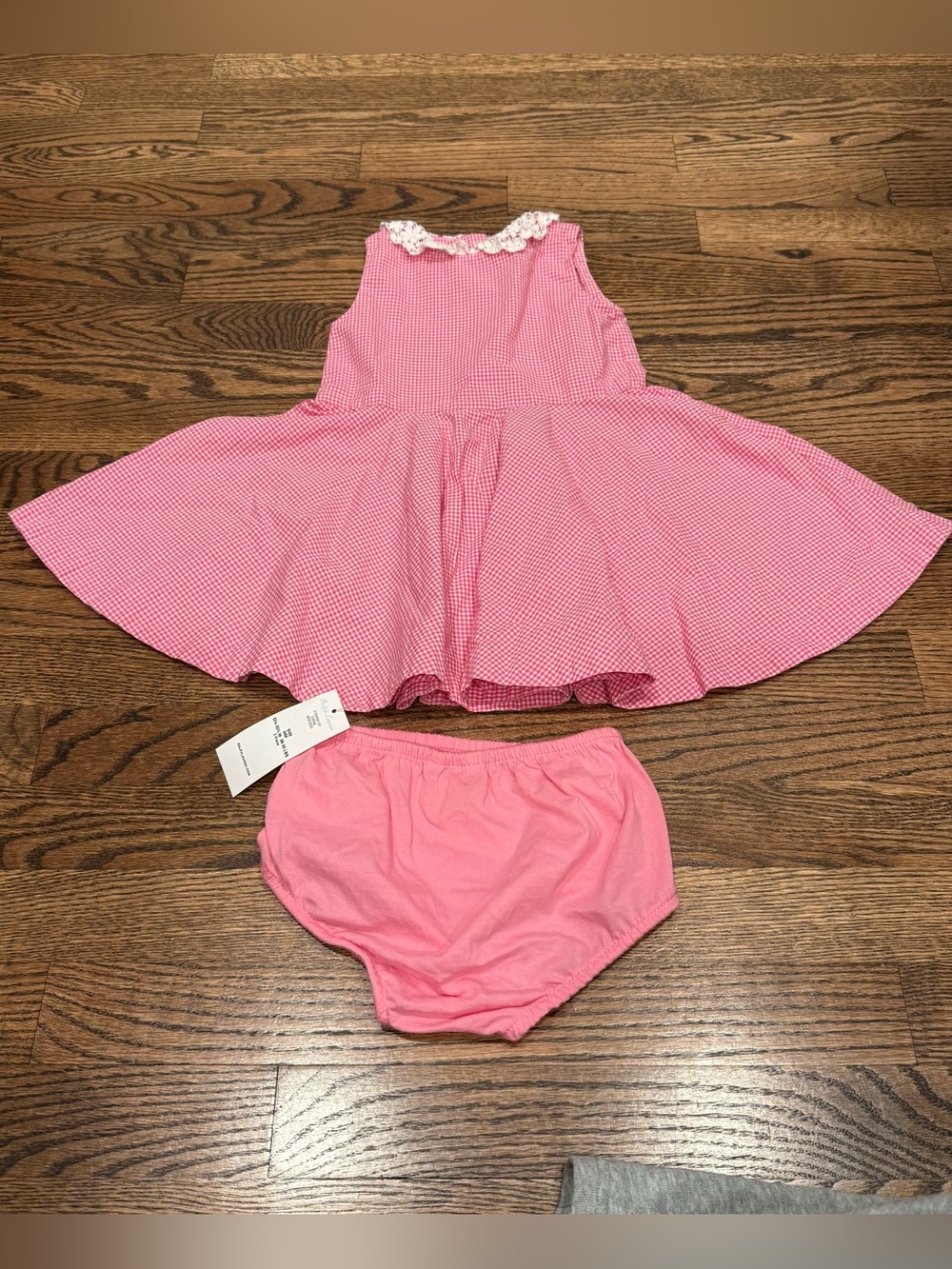 Ralph Lauren Girls’ 24M Pink Gingham Dress